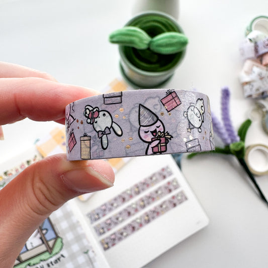 WT | Birthday with Buji & Tinta Washi Tape | 15mm x 10m | Collab with @createwithpen