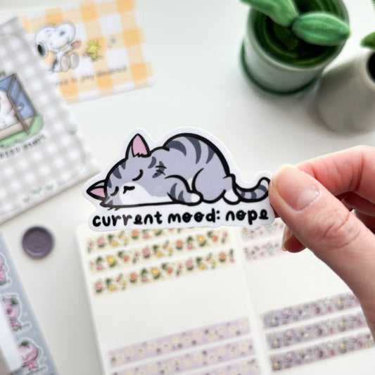 DC | "Current Mood: Nope " Die Cut Sticker