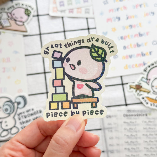 DC | Buji "Great Things are Built Piece by Piece" Die Cut Sticker