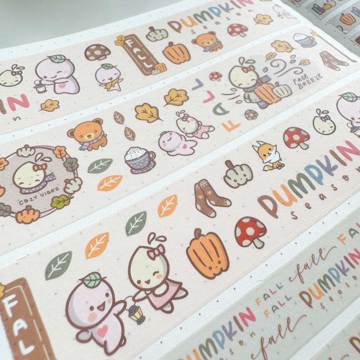WT044 | Pumpkin Season Washi Tape | 30mm x 10m | Collab with @createwithpen