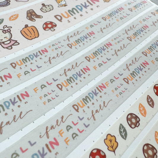 WT049 | Pumpkin Season Text Washi Tape | 15mm x 10m | Collab with @createwithpen