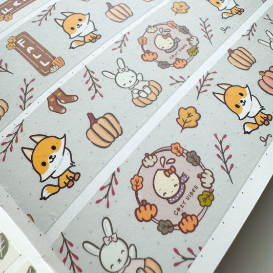 WT043 | Cozy Fall Vibes Washi Tape | 30mm x 10m | Collab with @createwithpen