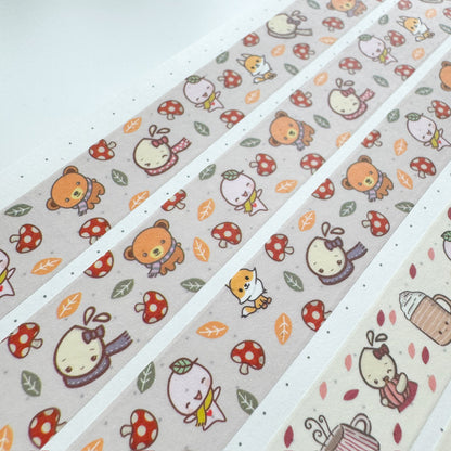 WT045 | Fall Friends Washi Tape | 15mm x 10m | Collab with @createwithpen