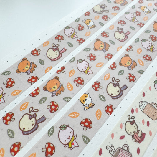 WT045 | Fall Friends Washi Tape | 15mm x 10m | Collab with @createwithpen