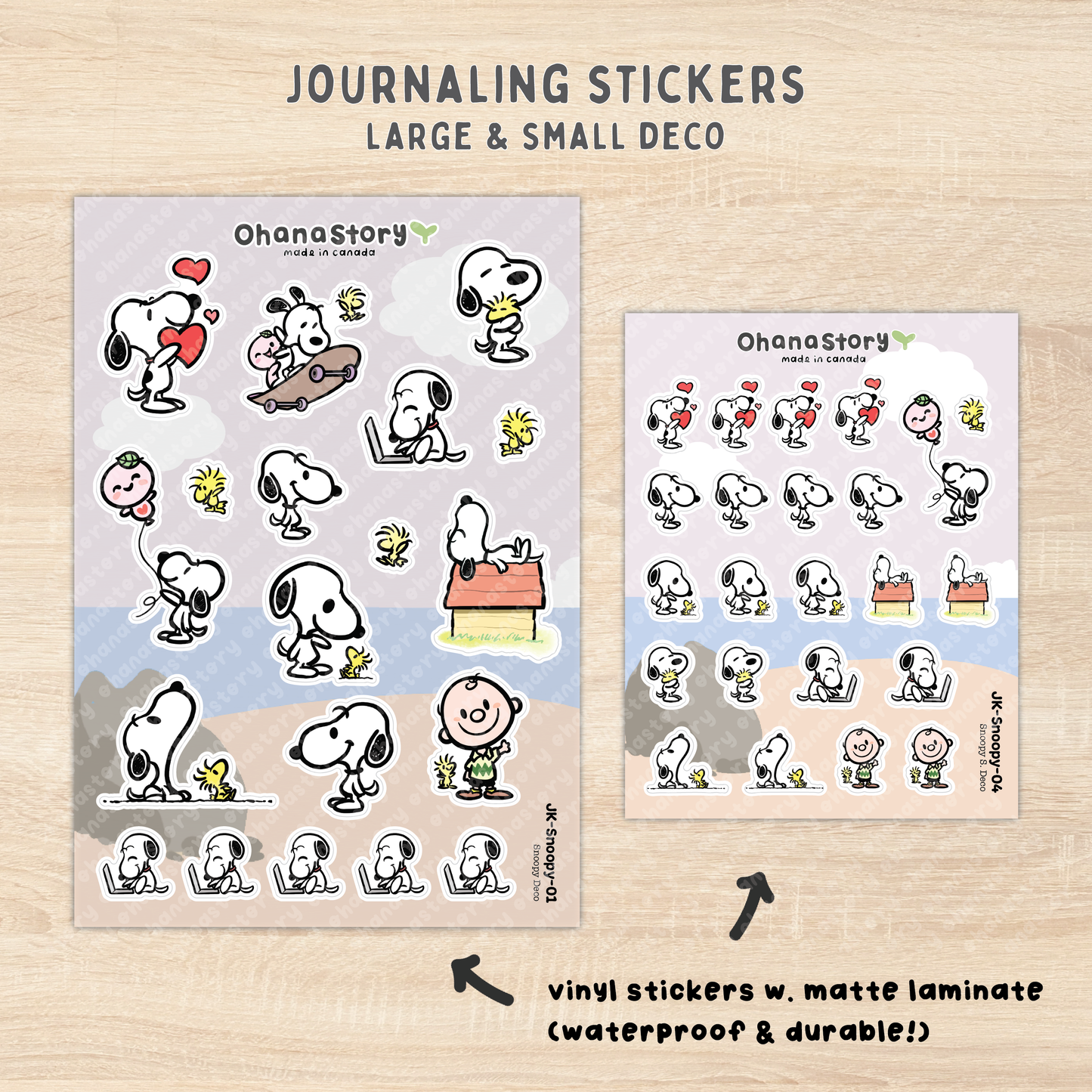 JK-Snoopy-All | Snoopy Journaling Stickers Kit
