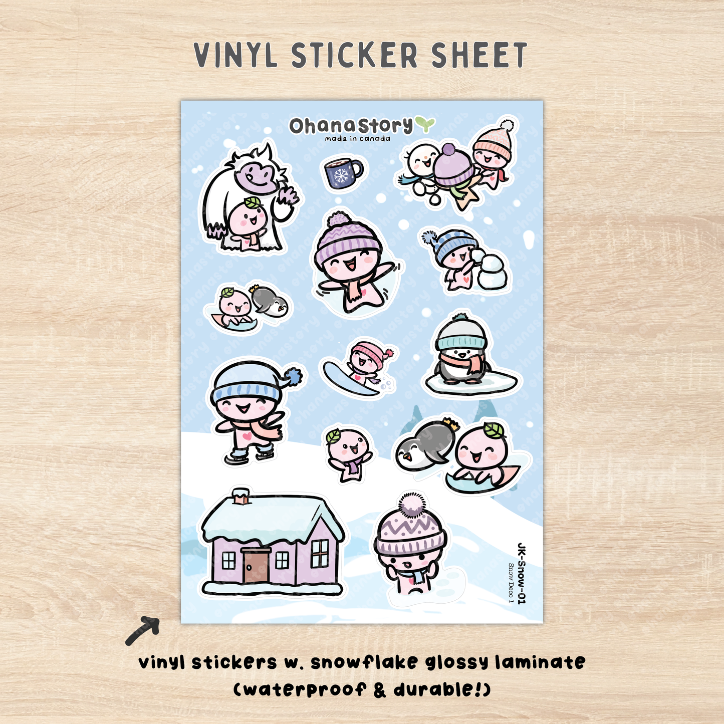 JK-Snow-01 | Snow Day Large Deco 1 Vinyl Sticker Sheet