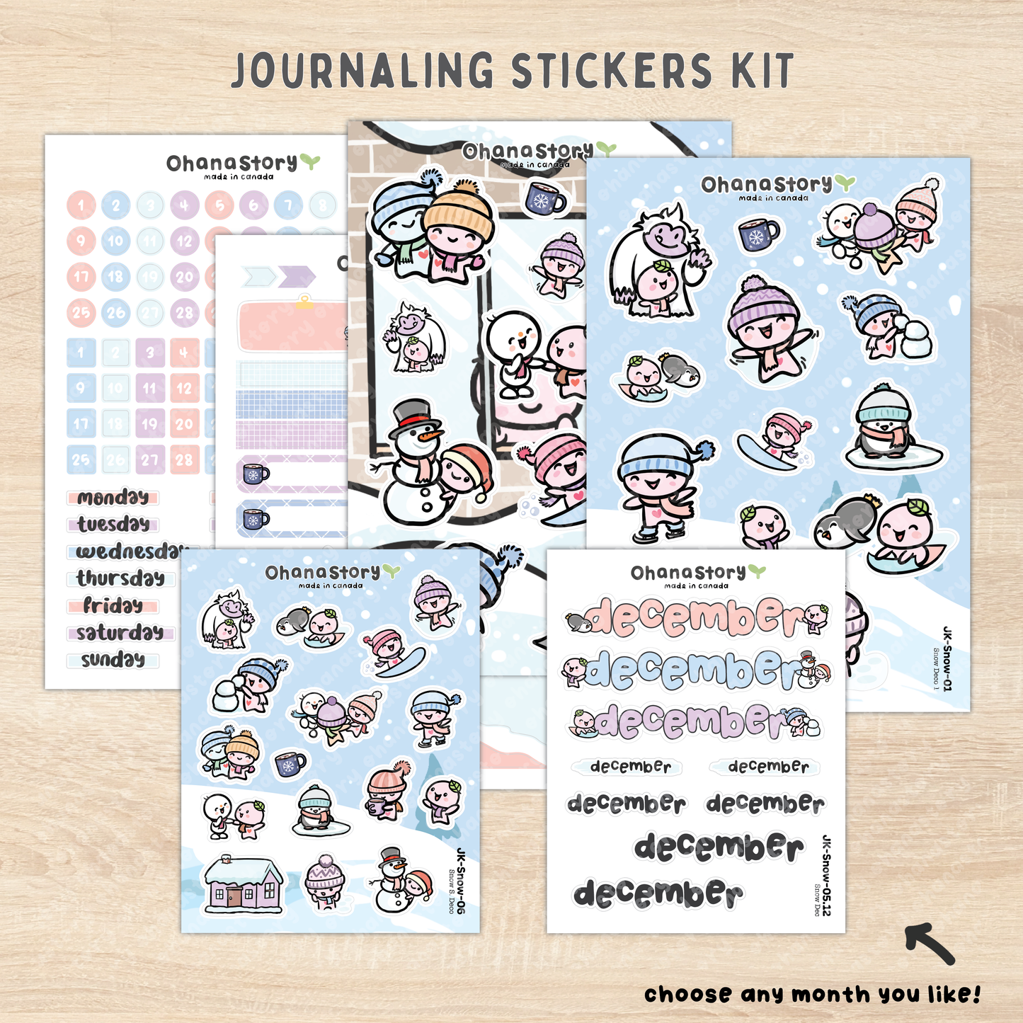 JK-Snow-All | Snow Day Journaling Stickers Kit