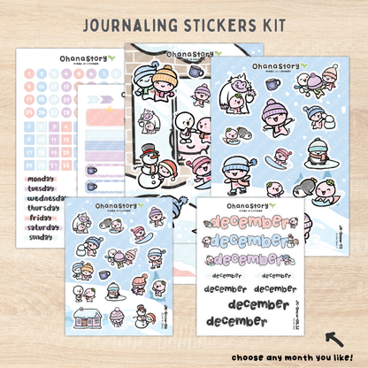 JK-Snow-All | Snow Day Journaling Stickers Kit