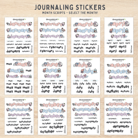 JK-Snow-05 | Snow Day Monthly Script Sticker Sheet