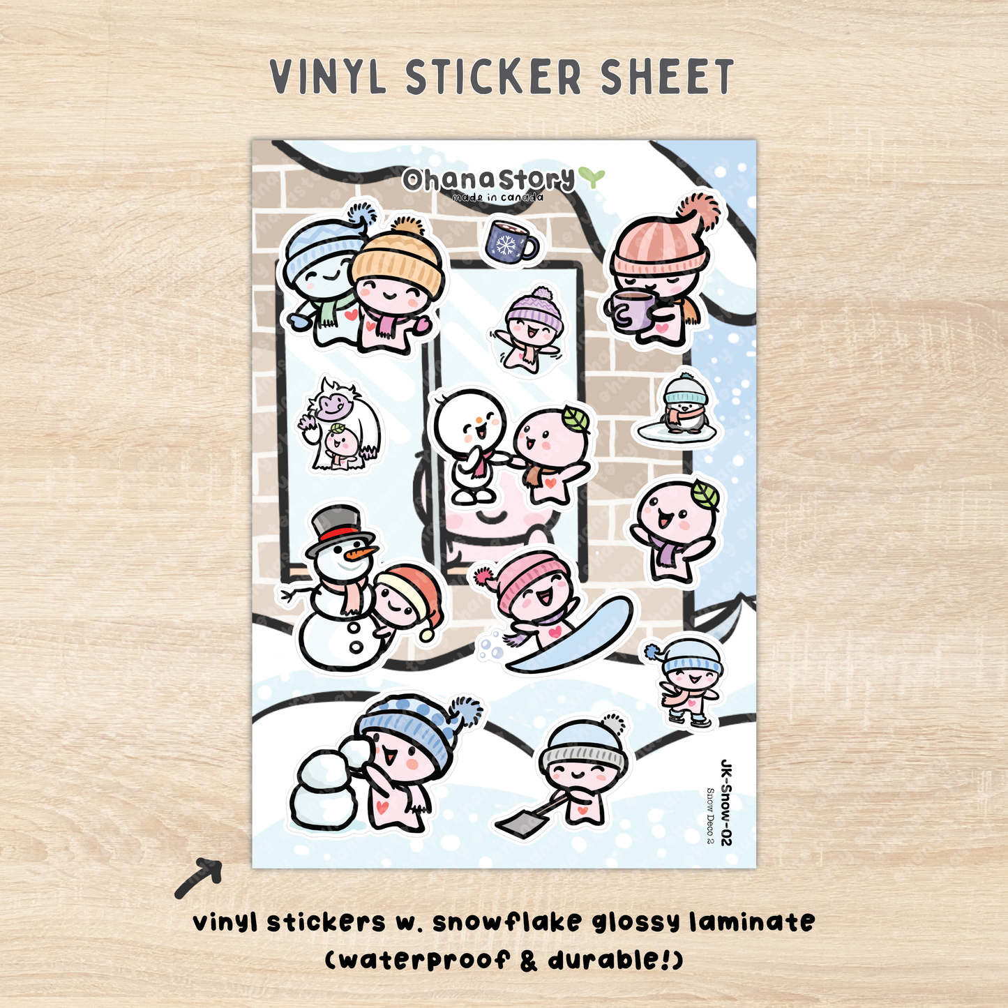 JK-Snow-02 | Snow Day Large Deco 2 Vinyl Sticker Sheet