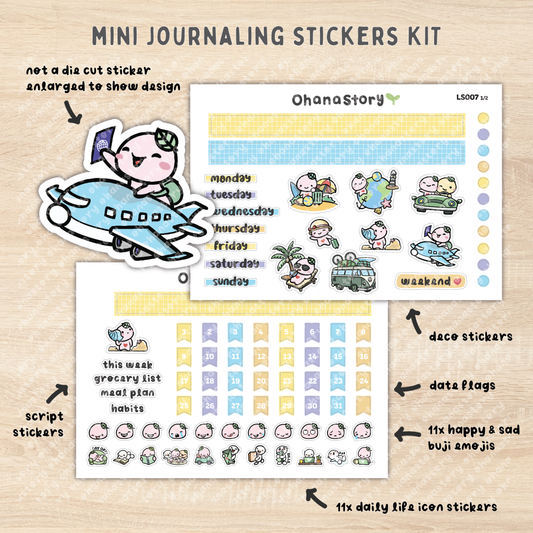 LS007 | Vacation Week with Buji Mini Journaling Kit - 2 sheets