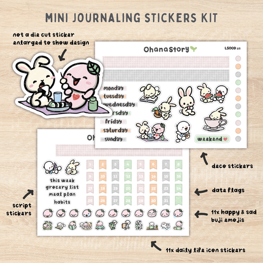 LS009 | Bunny Picnic Mini Journaling Kit - 2 sheets