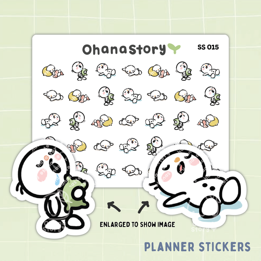 SS015 | Tired Snomi Icon Stickers Sheet