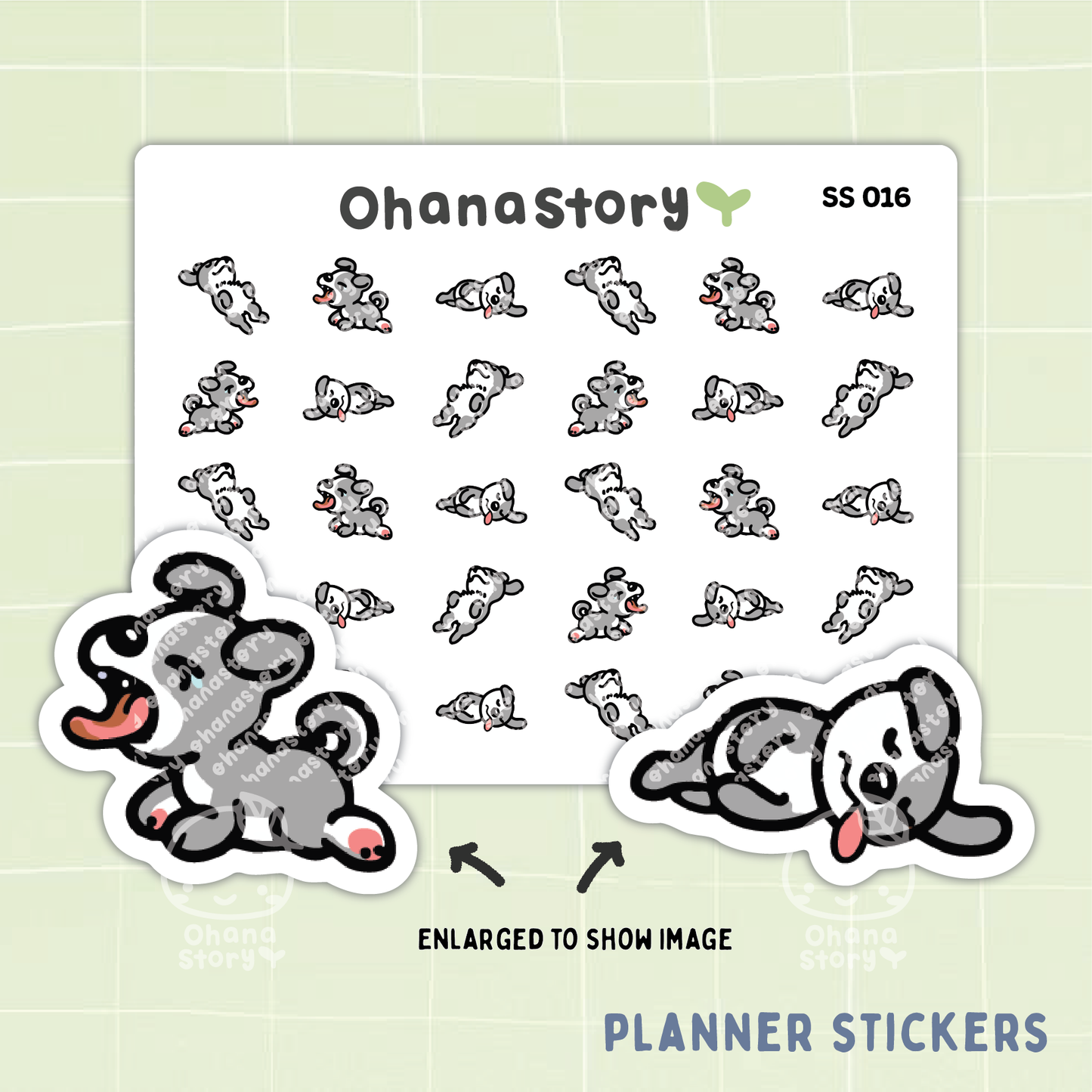 SS016 | Tired Doggo Icon Stickers Sheet