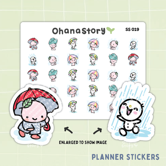 SS019 | Rainy Day Icon Stickers Sheet
