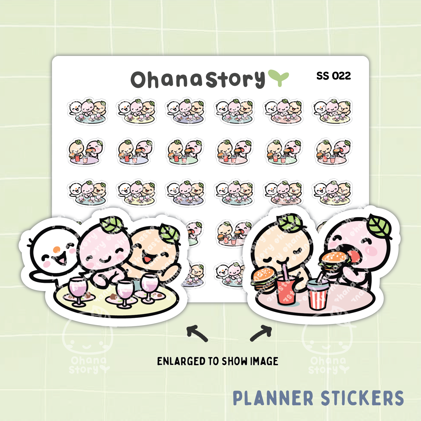 SS022 | Eat with Friends Icon Stickers Sheet