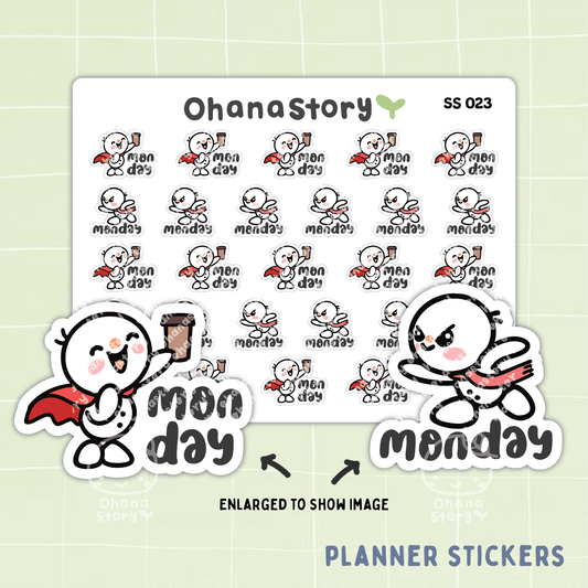 SS023 | Let's Tackle Monday Icon Stickers Sheet