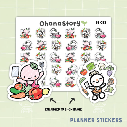 SS033 | Cooking Meal Prep Icon Stickers Sheet