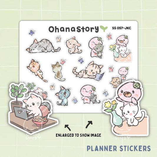 SS057 | Hug Your Cat Large Deco Stickers Sheet
