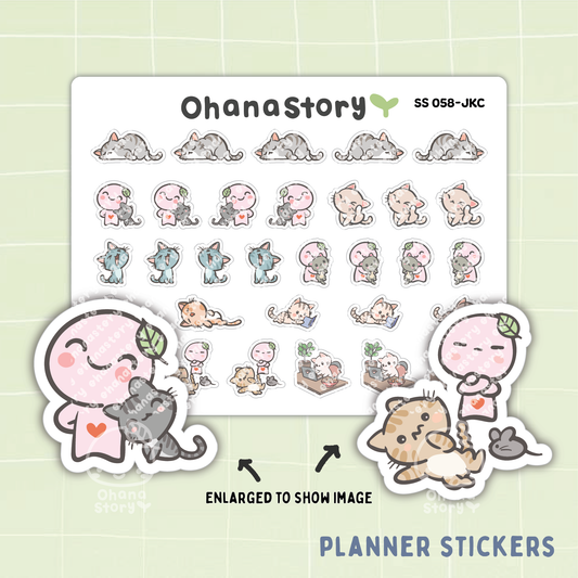 SS058 | Hug Your Cat Small Deco Stickers Sheet
