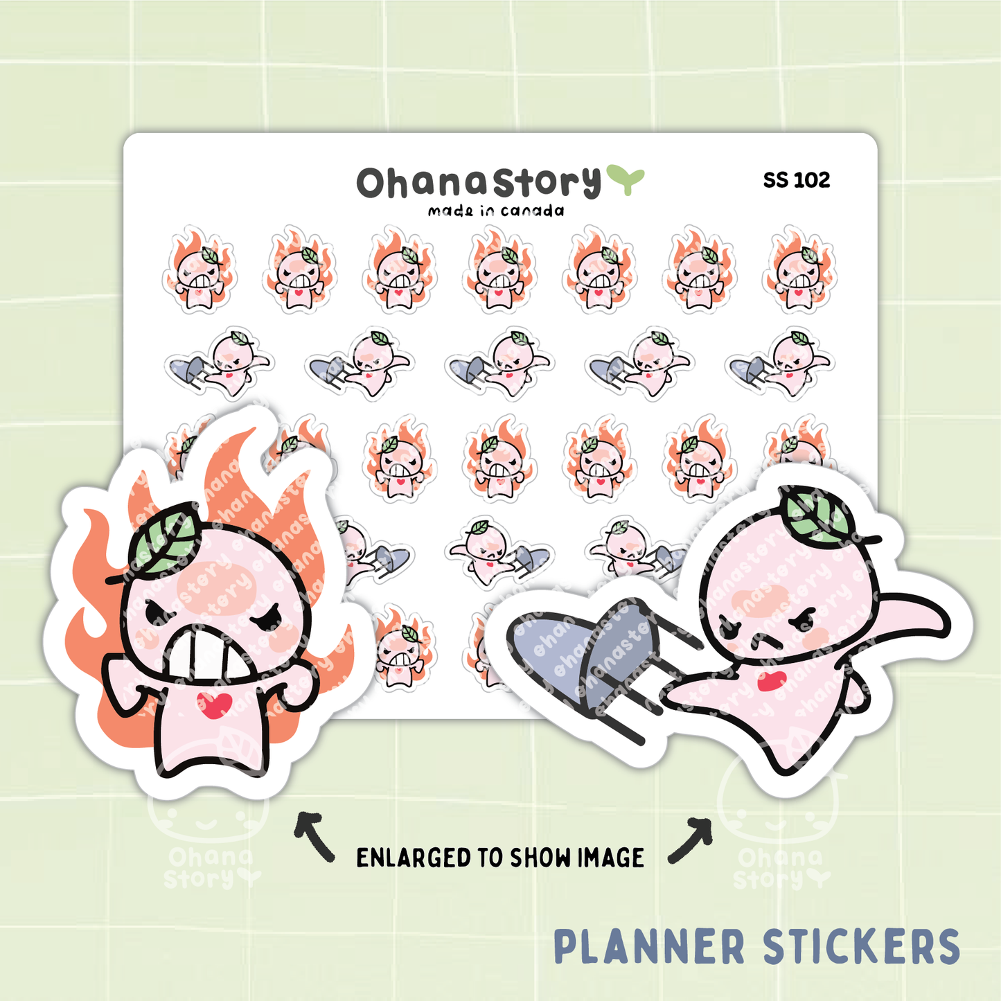 SS102 | Angry Buji Icon Stickers Sheet