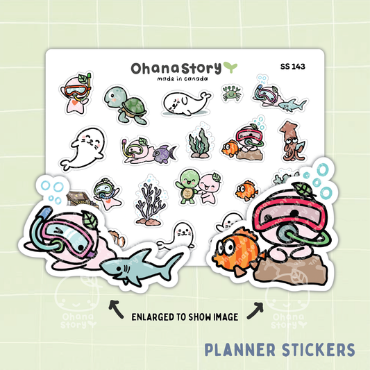 SS143 | Buji Under the Sea V2 Icon Stickers Sheet