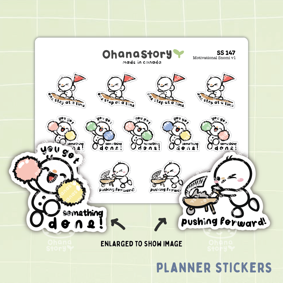 SS147 | Motivational Snomi V1 Stickers Sheet