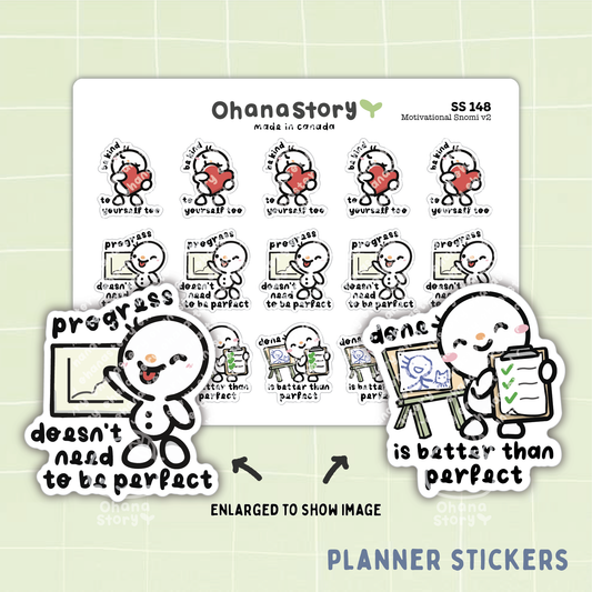 SS148 | Motivational Snomi V2 Stickers Sheet