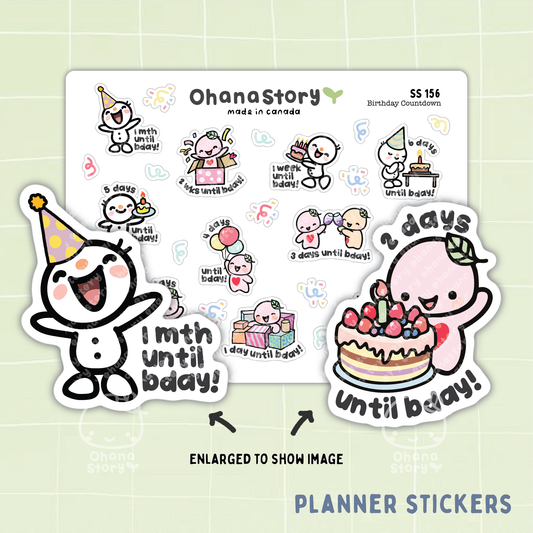 SS156 | Birthday Countdown Icon Stickers Sheet
