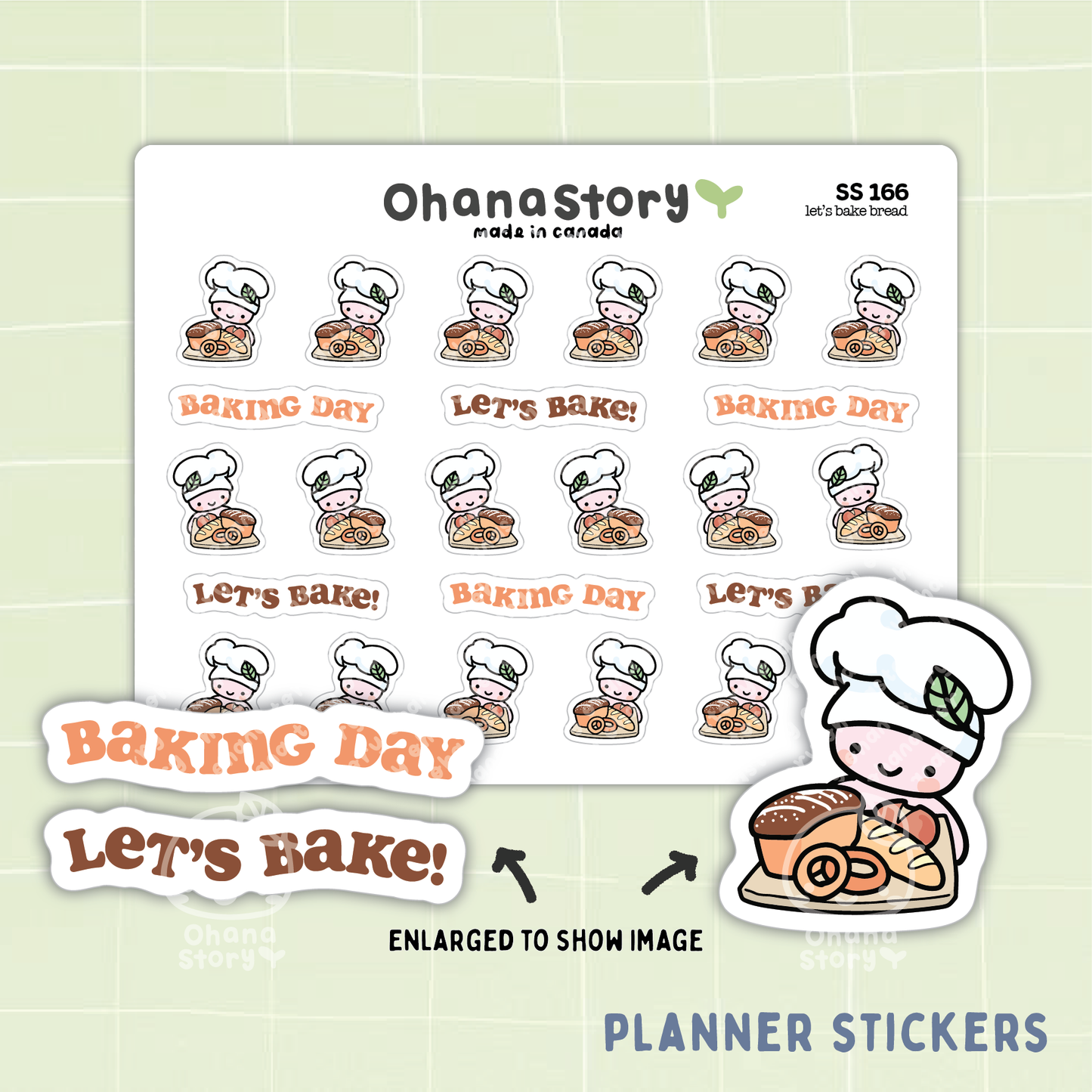 SS166 | Let's Bake Bread Icon Stickers Sheet