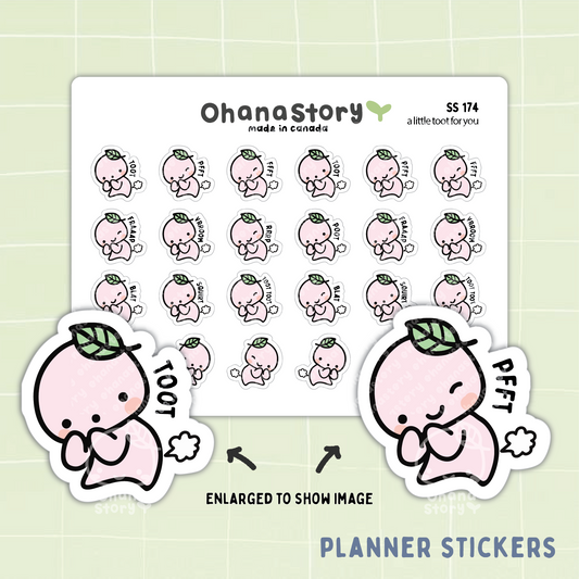 SS174 | Buji Farts Icon Stickers Sheet