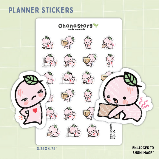 SS182 | Back Pain Buji Icon Stickers Sheet