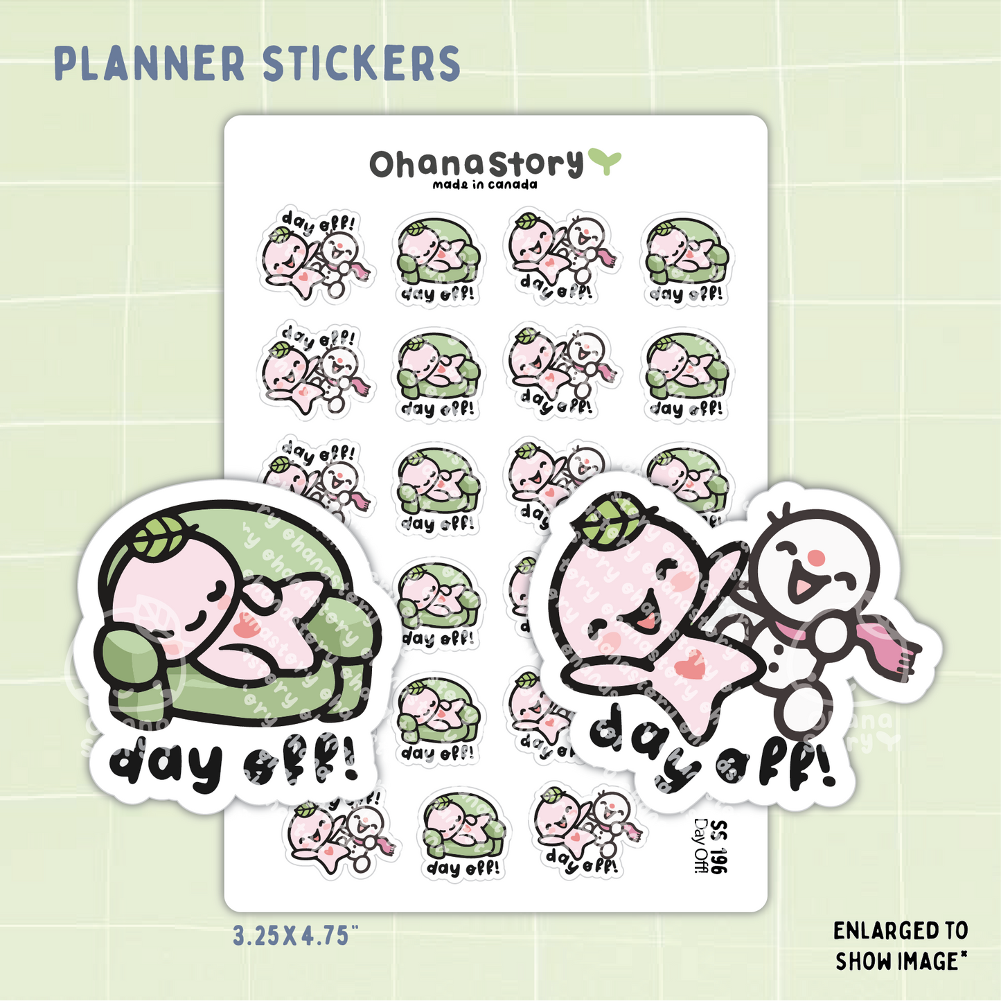 SS196 | Day Off Buji & Snomi Icon Stickers Sheet