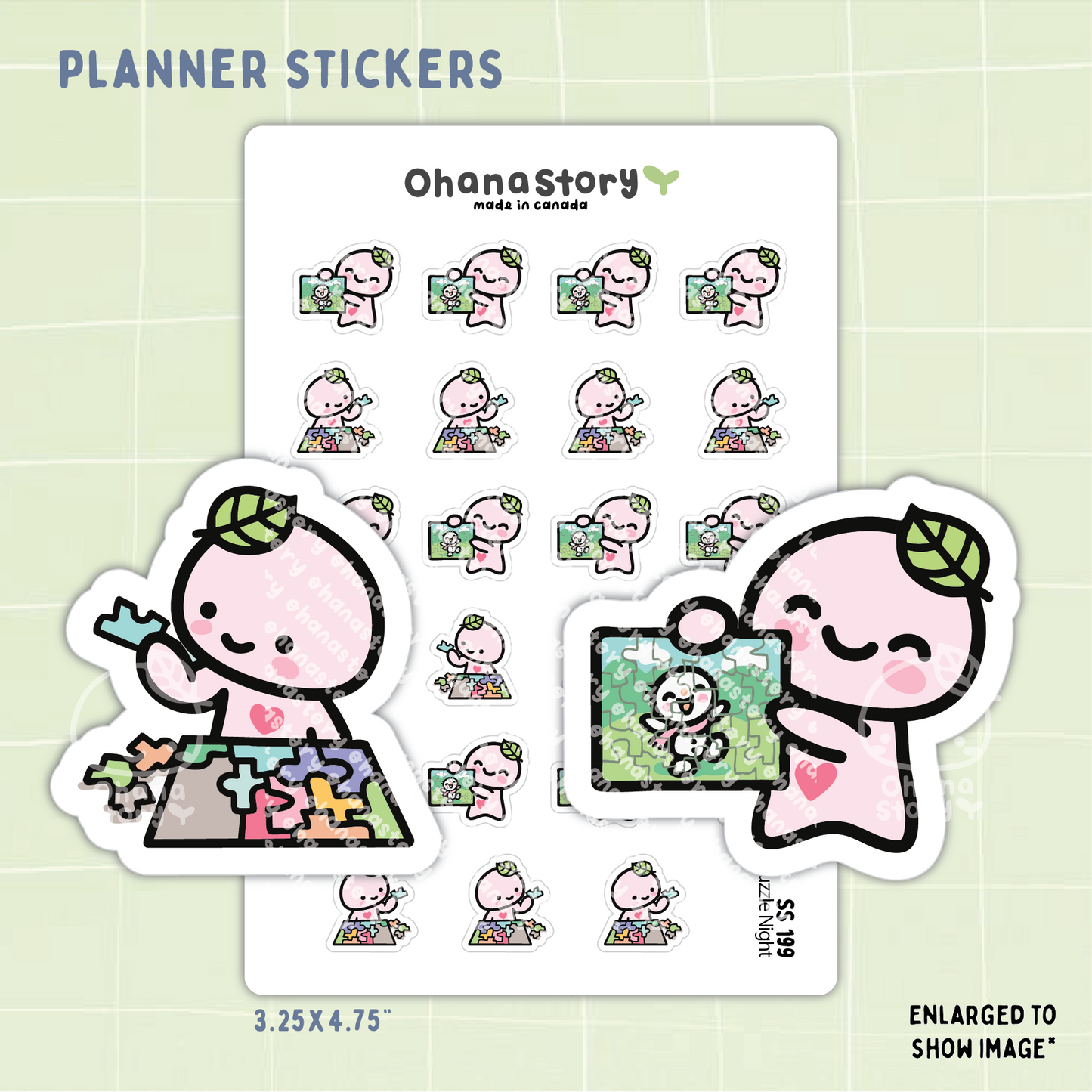 SS199 | Buji Puzzle Night Icon Stickers Sheet