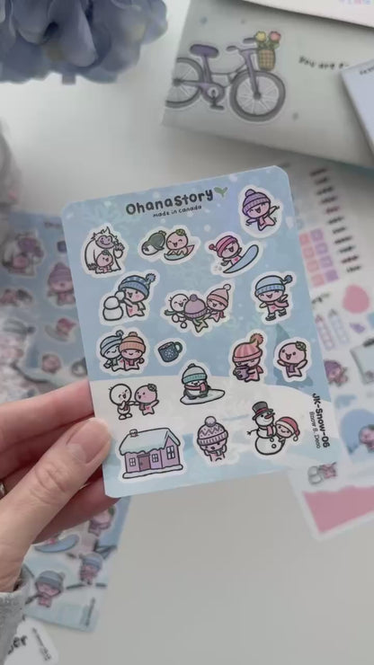 JK-Snow-06 | Snow Day Small Deco Vinyl Sticker Sheet