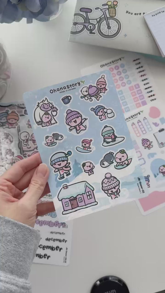 JK-Snow-01 | Snow Day Large Deco 1 Vinyl Sticker Sheet