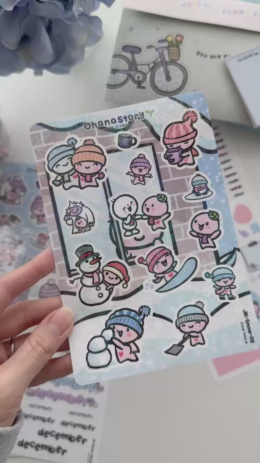JK-Snow-02 | Snow Day Large Deco 2 Vinyl Sticker Sheet